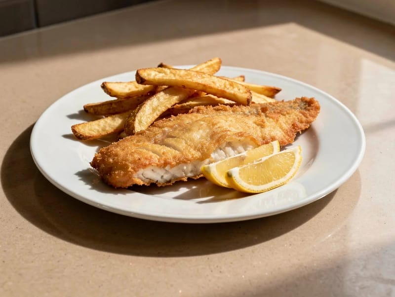 Fish and Chips air fryerben Fish and Chips air fryerben
