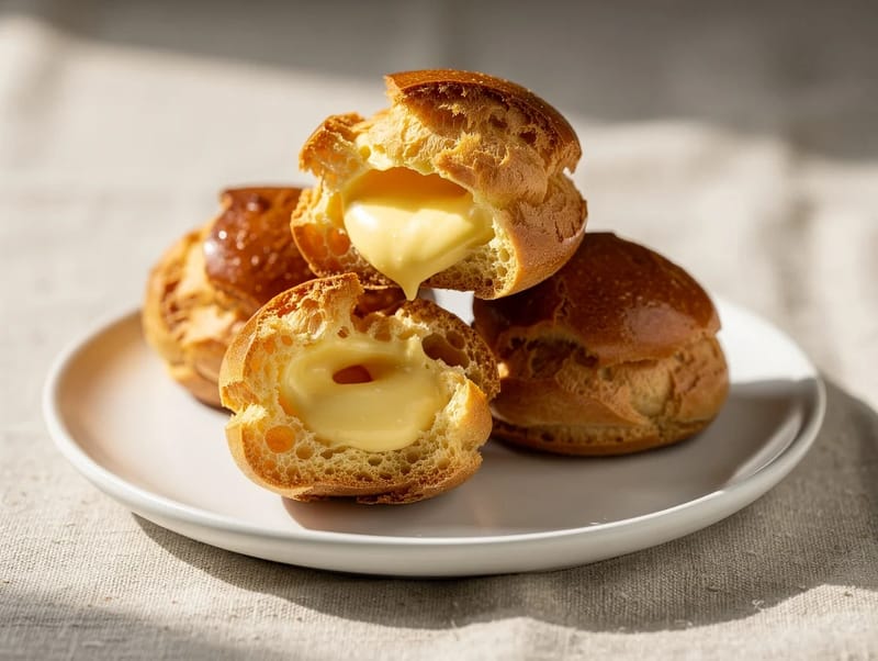 Bignè alla Crema Pasticcera (Italian Choux Buns with Custard) Bignè alla Crema Pasticcera (Italian Choux Buns with Custard)