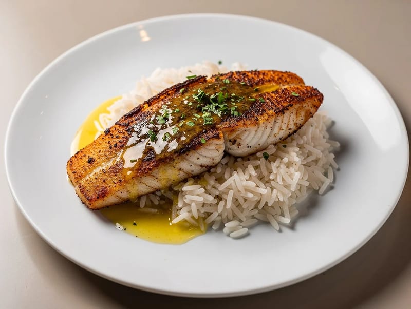 Limonlu Tereyağlı Blackened Yayın Balığı Limonlu Tereyağlı Blackened Yayın Balığı