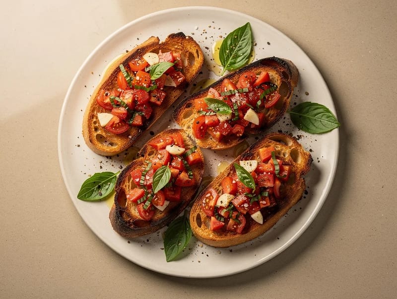 Bruschetta with Tomato and Garlic (Bruschetta al Pomodoro e Aglio) Bruschetta with Tomato and Garlic (Bruschetta al Pomodoro e Aglio)