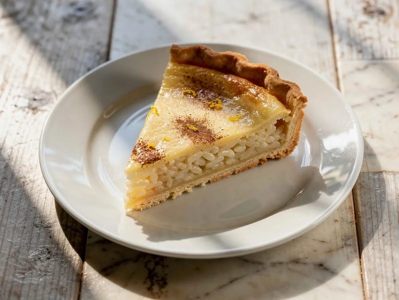 Budino di Riso (toskanische Reisbrei-Tarte) Budino di Riso (toskanische Reisbrei-Tarte)