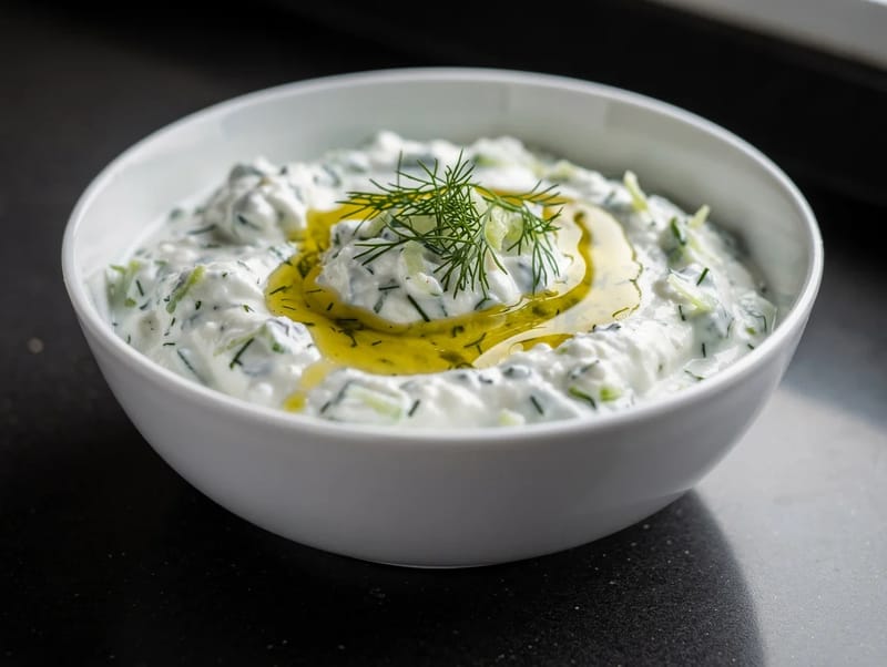 Cacik (türkischer Joghurt-Gurken-Dip) Cacik (türkischer Joghurt-Gurken-Dip)