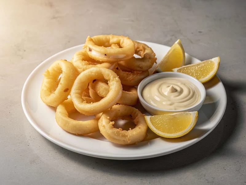 Calamares a la Romana (anneaux de calamar frits croustillants) Calamares a la Romana (anneaux de calamar frits croustillants)