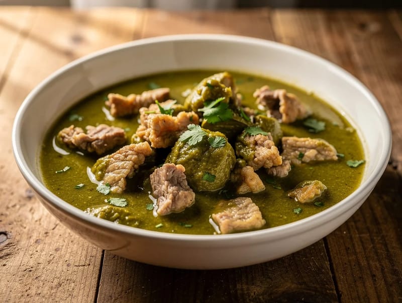 Chicharrón en Salsa Verde (Pork Rinds in Green Chilli Sauce) Chicharrón en Salsa Verde (Pork Rinds in Green Chilli Sauce)