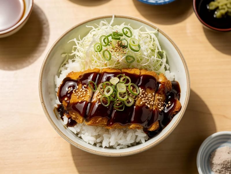 Chicken katsu tál sushi rizzsel és káposztával Chicken katsu tál sushi rizzsel és káposztával