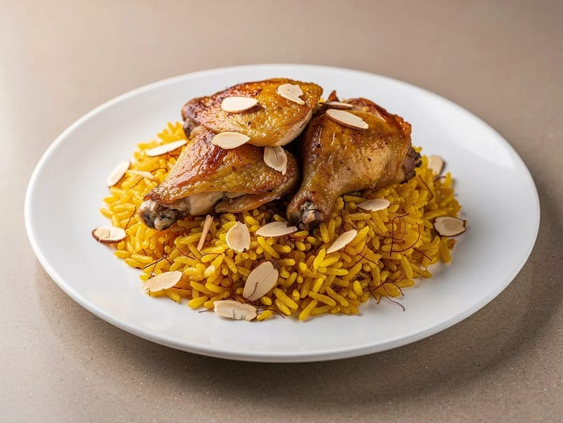 Hähnchen-Muhammar mit Safranreis Hähnchen-Muhammar mit Safranreis