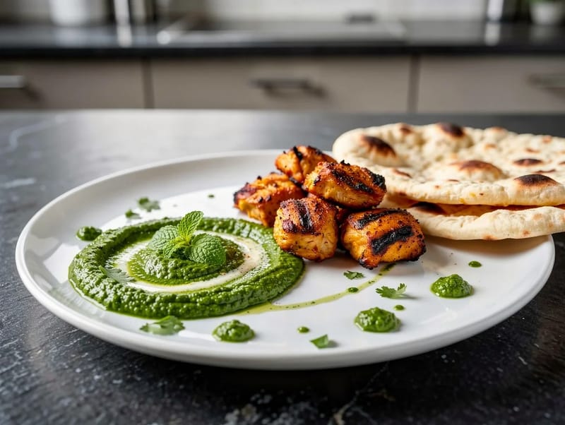 Chicken Tikka with Green Chutney Chicken Tikka with Green Chutney