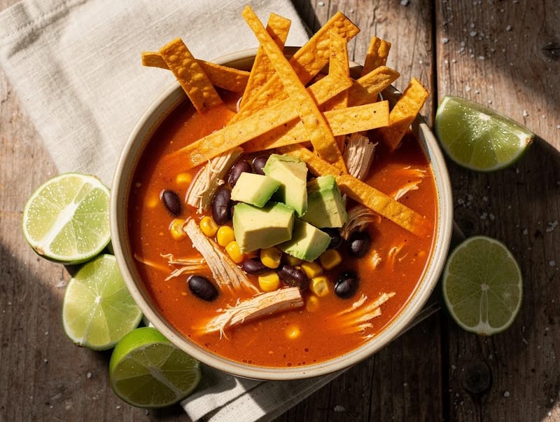Sopa de tortilla con pollo Sopa de tortilla con pollo