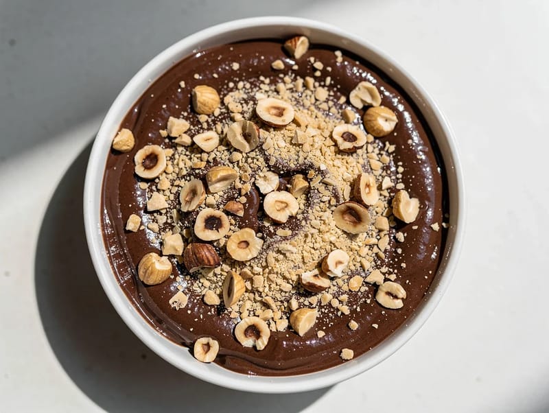 Smoothie bowl cu ciocolată și alune de pădure Smoothie bowl cu ciocolată și alune de pădure