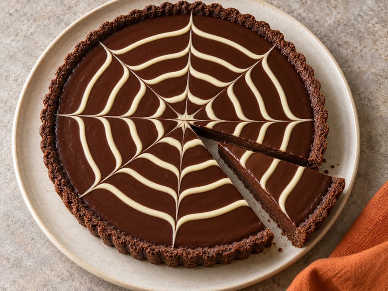Chocolate Orange Spiderweb Tart Chocolate Orange Spiderweb Tart