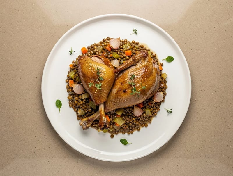 Confit de Canard avec Lentilles du Puy (Duck Confit with Puy Lentils) Confit de Canard avec Lentilles du Puy (Duck Confit with Puy Lentils)