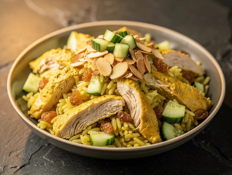 Coronation chicken -riisisalaatti Coronation chicken -riisisalaatti