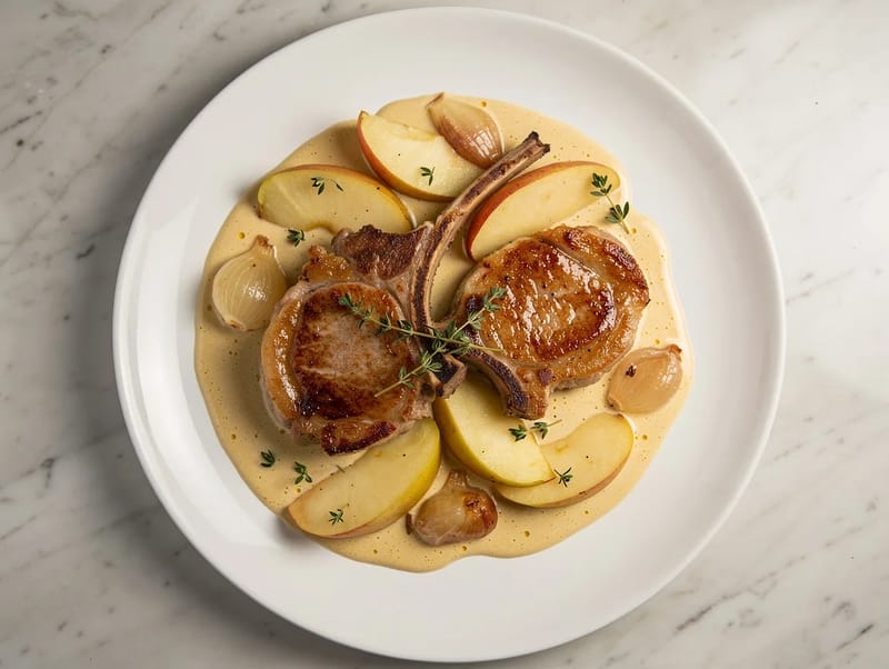 Côte de Porc Normande (Pork Chop with Apples and Cream) Côte de Porc Normande (Pork Chop with Apples and Cream)