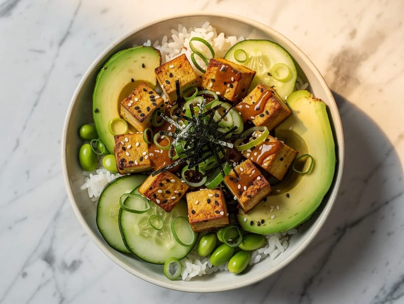 Sprød tofu poke bowl Sprød tofu poke bowl