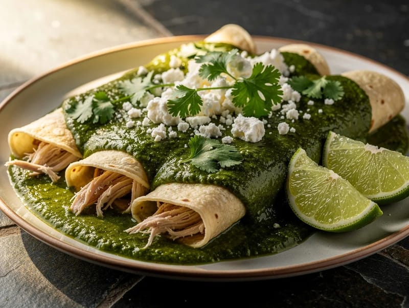 Enchiladas Verdes (Green Chicken Enchiladas) Enchiladas Verdes (Green Chicken Enchiladas)