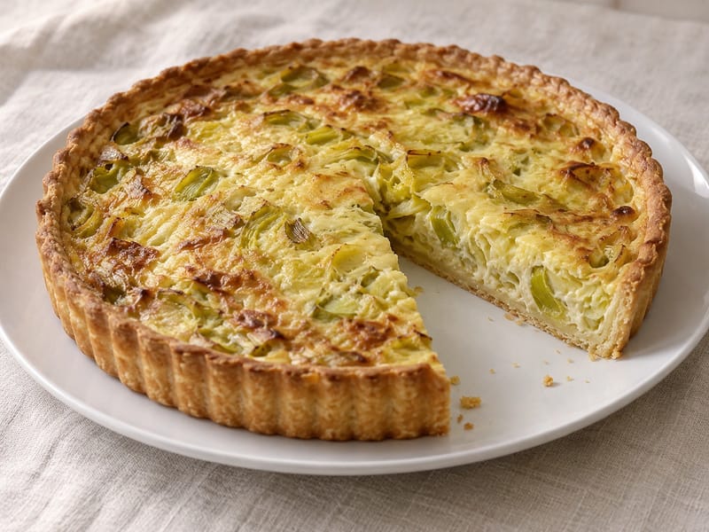 Flamiche aux Poireaux (póréhagymás és crème fraîche-es lepény) Flamiche aux Poireaux (póréhagymás és crème fraîche-es lepény)