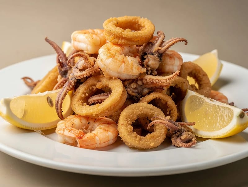 Fritto Misto di Mare (Italiaanse gemengde gefrituurde zeevruchten) Fritto Misto di Mare (Italiaanse gemengde gefrituurde zeevruchten)