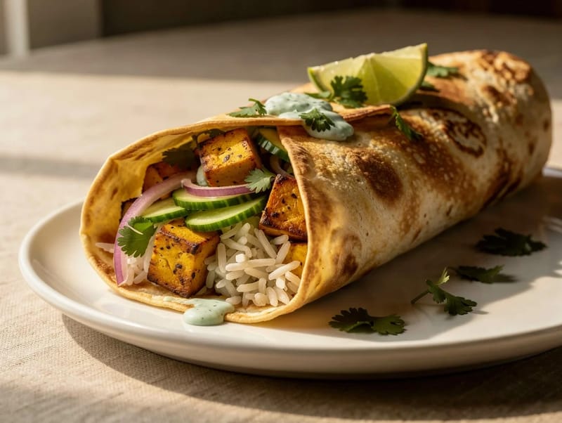 Paneer Burrito-Style Fusion Wrap Paneer Burrito-Style Fusion Wrap