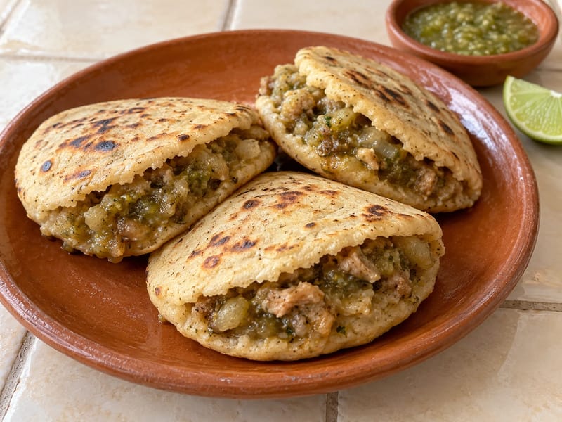 Gorditas de Chicharrón Prensado (masa lepénykék sertéstepertő-töltelékkel) Gorditas de Chicharrón Prensado (masa lepénykék sertéstepertő-töltelékkel)