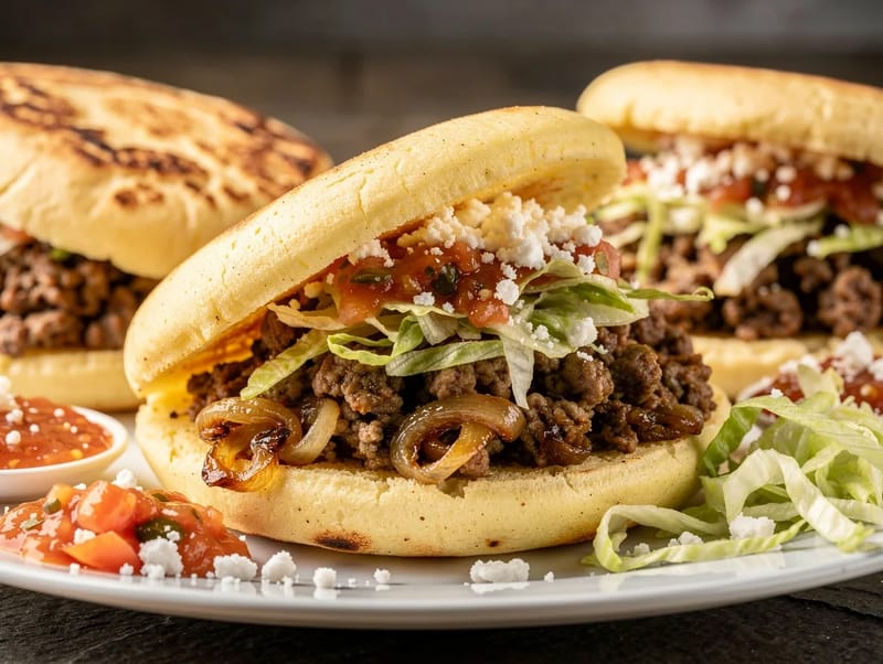 Gorditas (masa-majslommer fyldt med hakket oksekød) Gorditas (masa-majslommer fyldt med hakket oksekød)