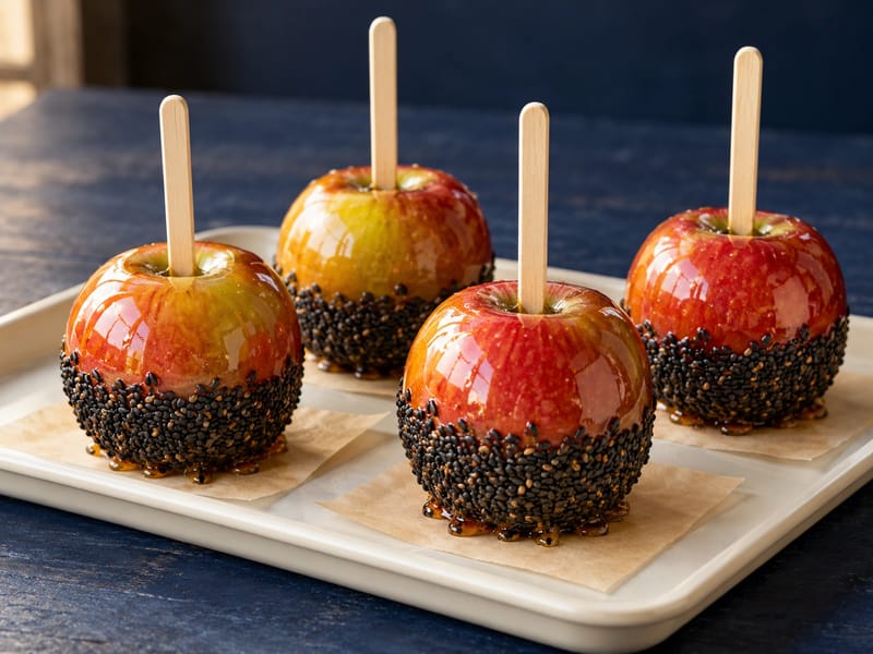 Halloween sesame toffee apples – JustRecipes