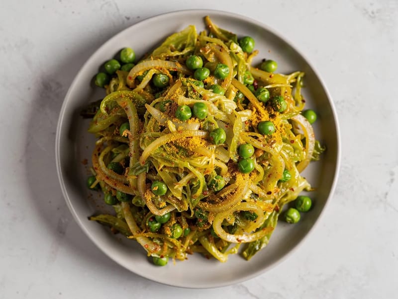 Patta Gobi Matar (Indyjskie stir-fry z kapusty i groszku) Patta Gobi Matar (Indyjskie stir-fry z kapusty i groszku)