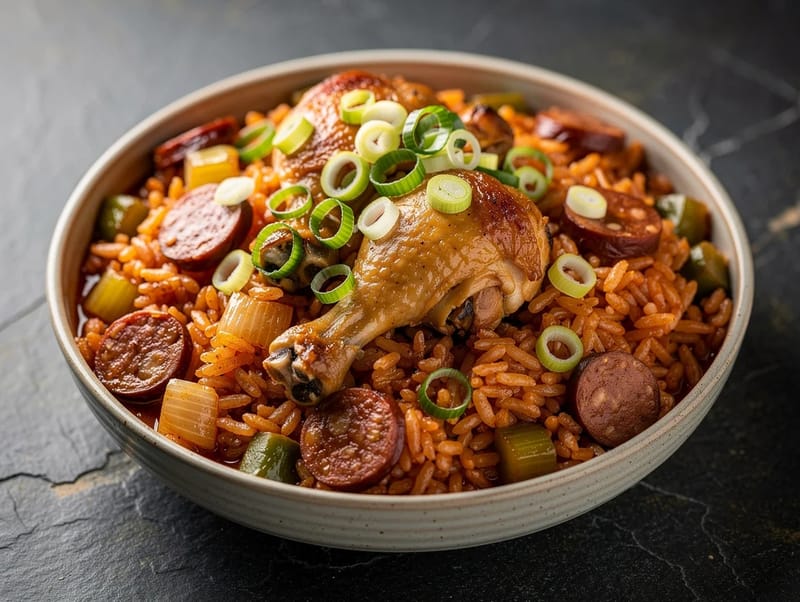 Jambalaya (Creole Rice Dish with Chicken and Andouille) Jambalaya (Creole Rice Dish with Chicken and Andouille)