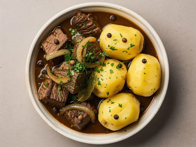 Kalops (svensk oksegryde med allehånde og laurbær) Kalops (svensk oksegryde med allehånde og laurbær)
