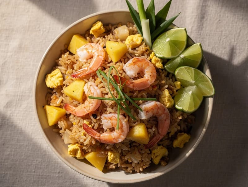 Khao Pad Sapparod (riz frit thaï à l’ananas) Khao Pad Sapparod (riz frit thaï à l’ananas)