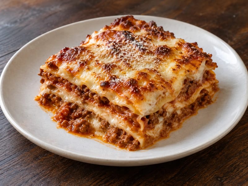 Lasagna della Festa (ünnepi lasagne húsos ragùval és besamellel) Lasagna della Festa (ünnepi lasagne húsos ragùval és besamellel)