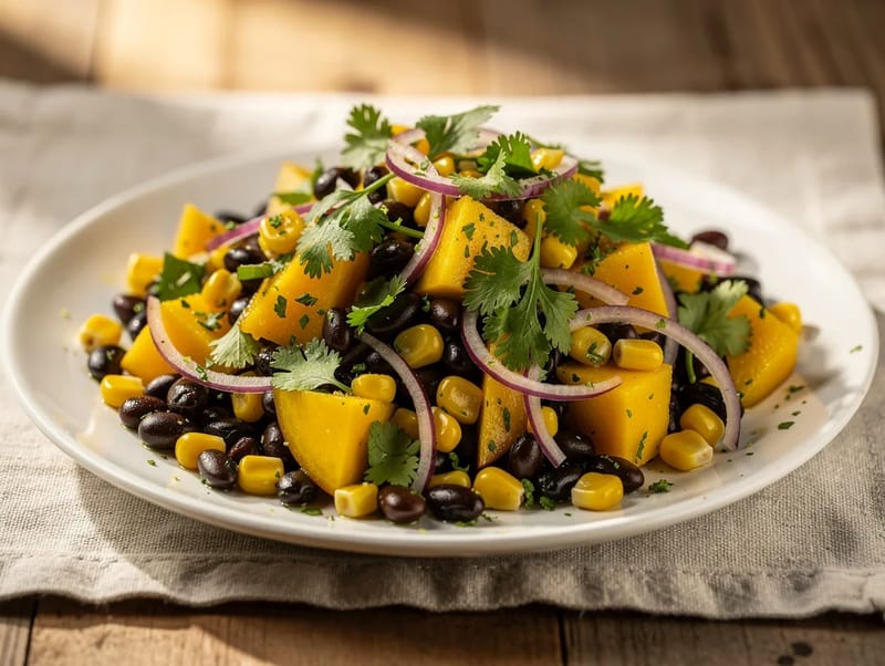 Mango Salad with Black Beans, Sweetcorn and Lime Mango Salad with Black Beans, Sweetcorn and Lime