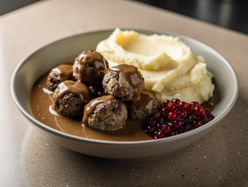 Lihapyörykät (finské masové kuličky s omáčkou s novým kořením) Lihapyörykät (finské masové kuličky s omáčkou s novým kořením)