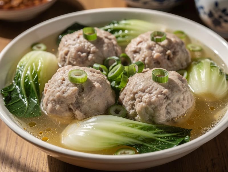 Lion’s Head Meatballs (Shanghai-stil braiserede svinekødboller med kinakål) Lion’s Head Meatballs (Shanghai-stil braiserede svinekødboller med kinakål)