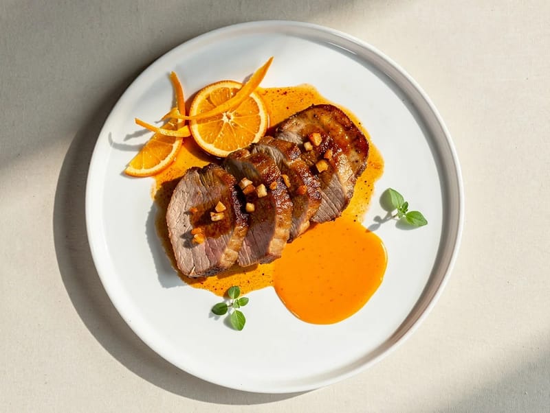 Lomo de Cerdo a la Naranja (lomo de cerdo con salsa de naranja) Lomo de Cerdo a la Naranja (lomo de cerdo con salsa de naranja)