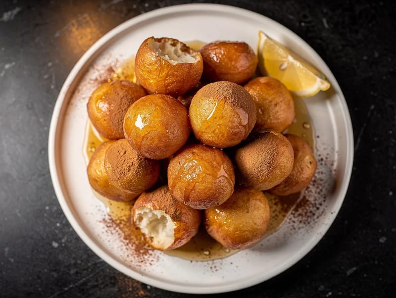 Loukoumades (görög mézes fánkgolyók) Loukoumades (görög mézes fánkgolyók)