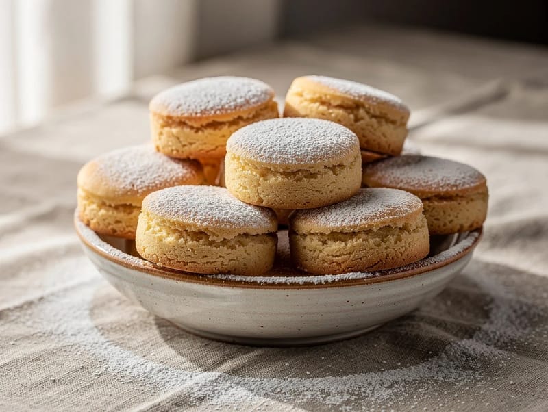Mantecados (spanske julesmåkager af mørdej) Mantecados (spanske julesmåkager af mørdej)