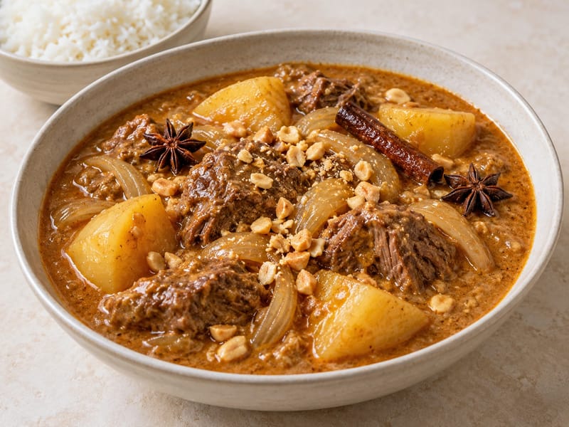 Massaman marhahúsos curry Massaman marhahúsos curry