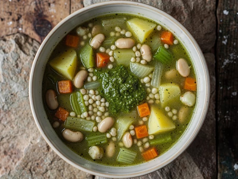 Minestrone genovese au pesto Minestrone genovese au pesto