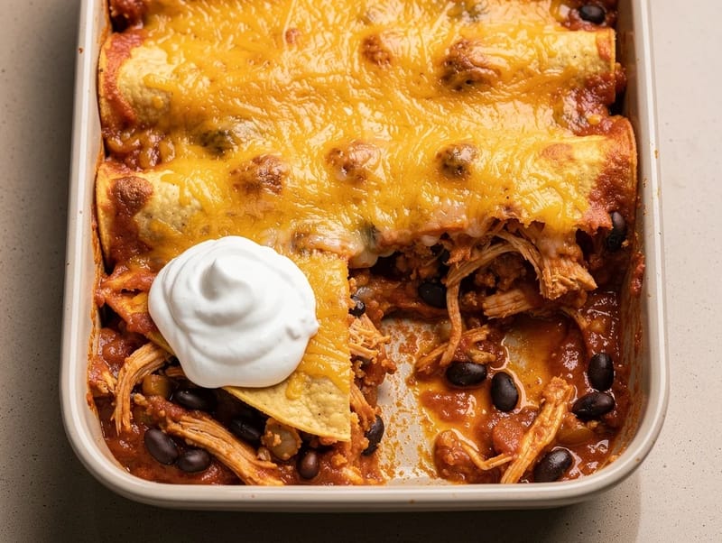 Modern Enchilada Casserole (Chicken, Black Beans and Cheddar) Modern Enchilada Casserole (Chicken, Black Beans and Cheddar)