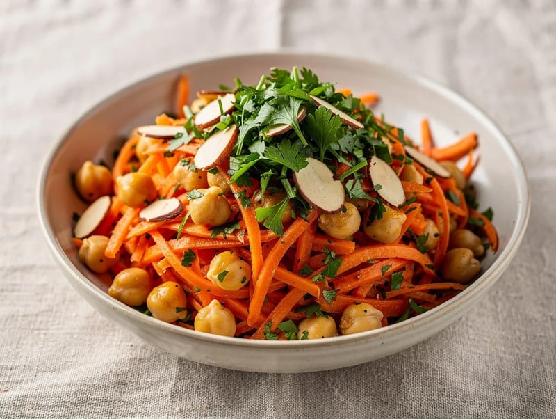 Ensalada marroquí de zanahoria y garbanzos (moderna) Ensalada marroquí de zanahoria y garbanzos (moderna)