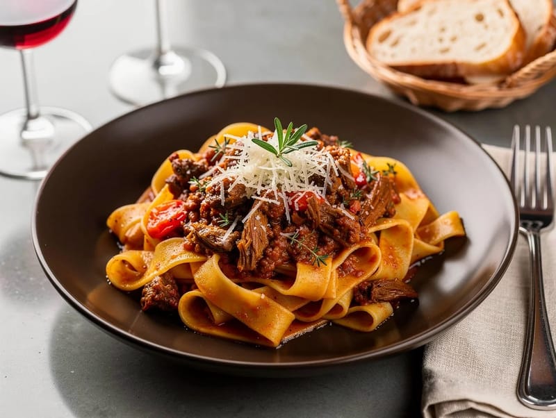 Pappardelle al Cinghiale (Pappardelle with Wild Boar Ragù) Pappardelle al Cinghiale (Pappardelle with Wild Boar Ragù)