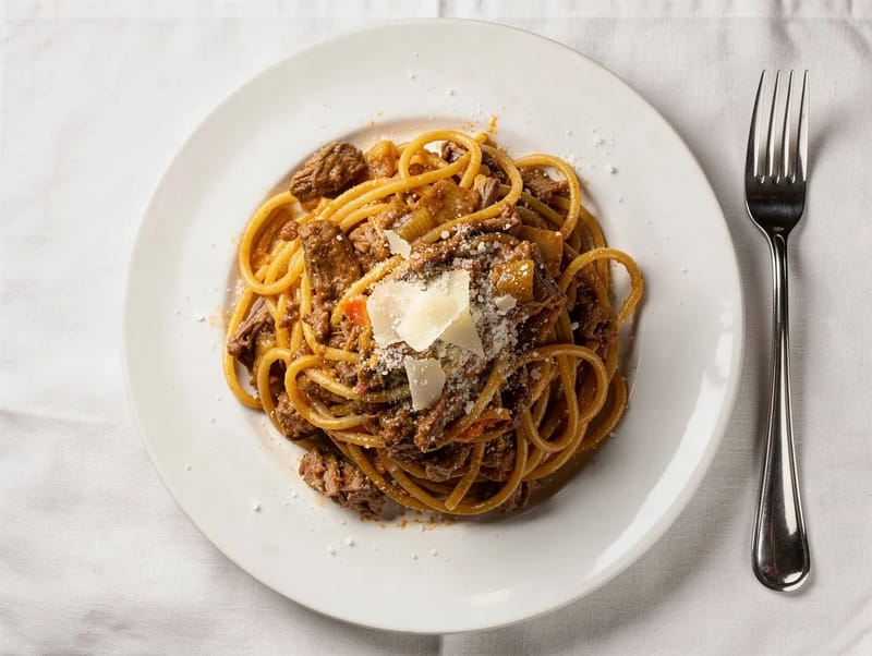 Pasta alla Genovese (pâtes au bœuf braisé aux oignons) Pasta alla Genovese (pâtes au bœuf braisé aux oignons)