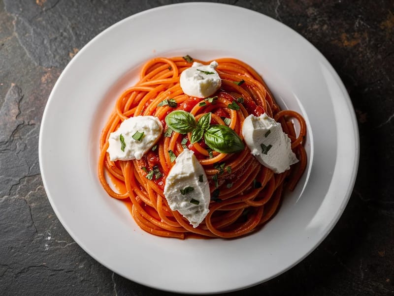 Pasta Amalfitana (paradicsomos-mozzarellás tészta) Pasta Amalfitana (paradicsomos-mozzarellás tészta)