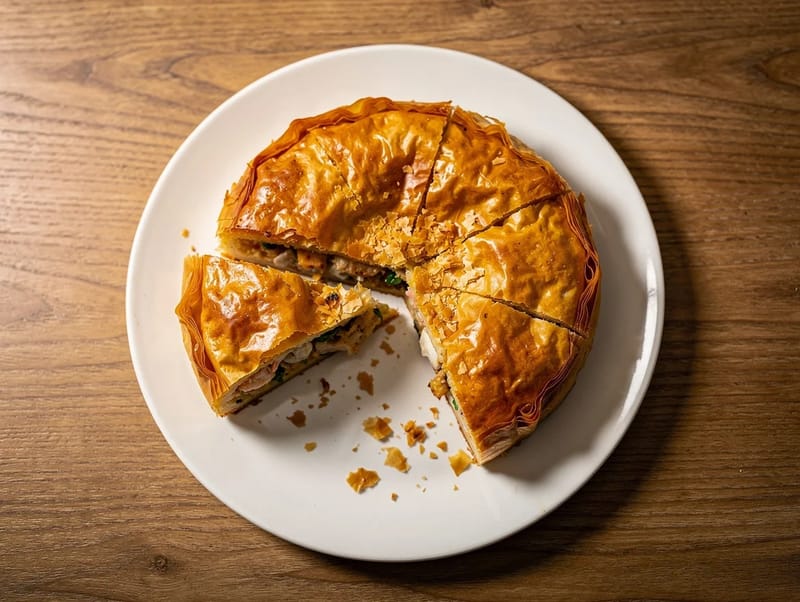 Pastilla θαλασσινών (μαροκινή πίτα με φύλλο, γαρίδες και λευκό ψάρι) Pastilla θαλασσινών (μαροκινή πίτα με φύλλο, γαρίδες και λευκό ψάρι)