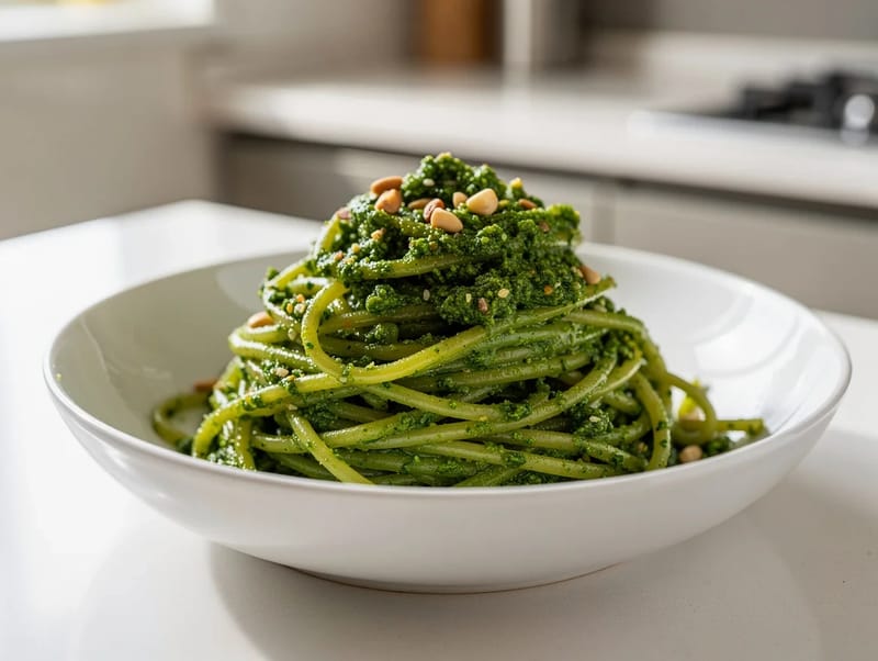 Pesto alla Genovese (basilikumpesto til pasta) Pesto alla Genovese (basilikumpesto til pasta)