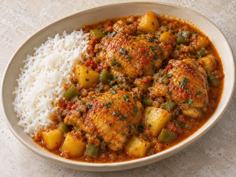 Pollo Guisado (latin párolt csirkeragu) Pollo Guisado (latin párolt csirkeragu)