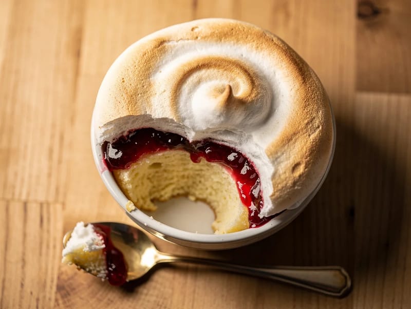 Queen of Puddings (custard met broodkruim, jam en meringue) Queen of Puddings (custard met broodkruim, jam en meringue)