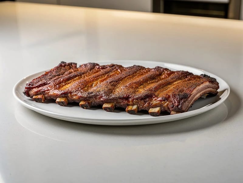 Schweinerippchen am Stück mit rauchigem Dry Rub Schweinerippchen am Stück mit rauchigem Dry Rub