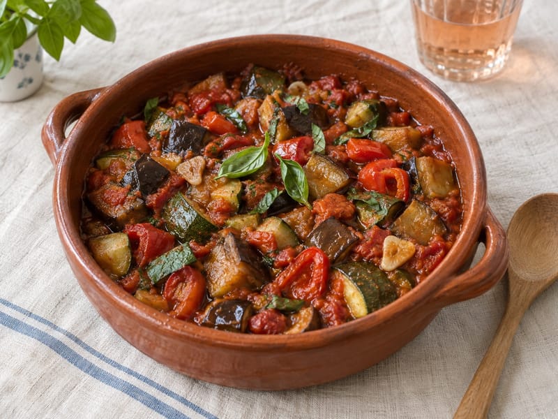 Ratatouille Niçoise (vegán provence-i zöldségragu) Ratatouille Niçoise (vegán provence-i zöldségragu)