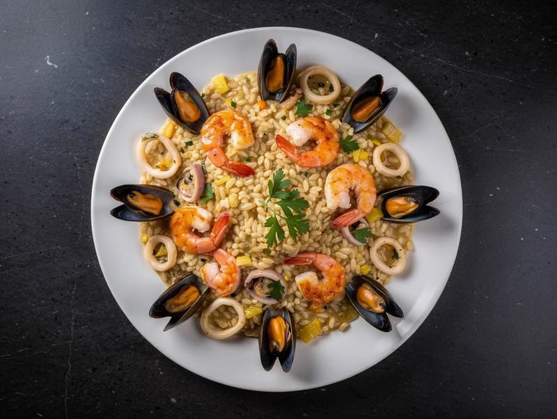 Risotto ai Frutti di Mare (italialainen äyriäisrisotto) Risotto ai Frutti di Mare (italialainen äyriäisrisotto)